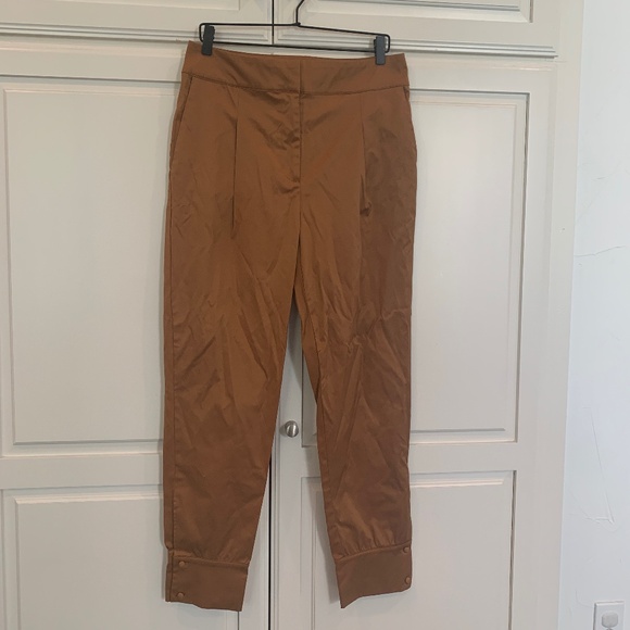 H&M Gold Brown Pleated Pants 14 NWOT - Picture 1 of 6